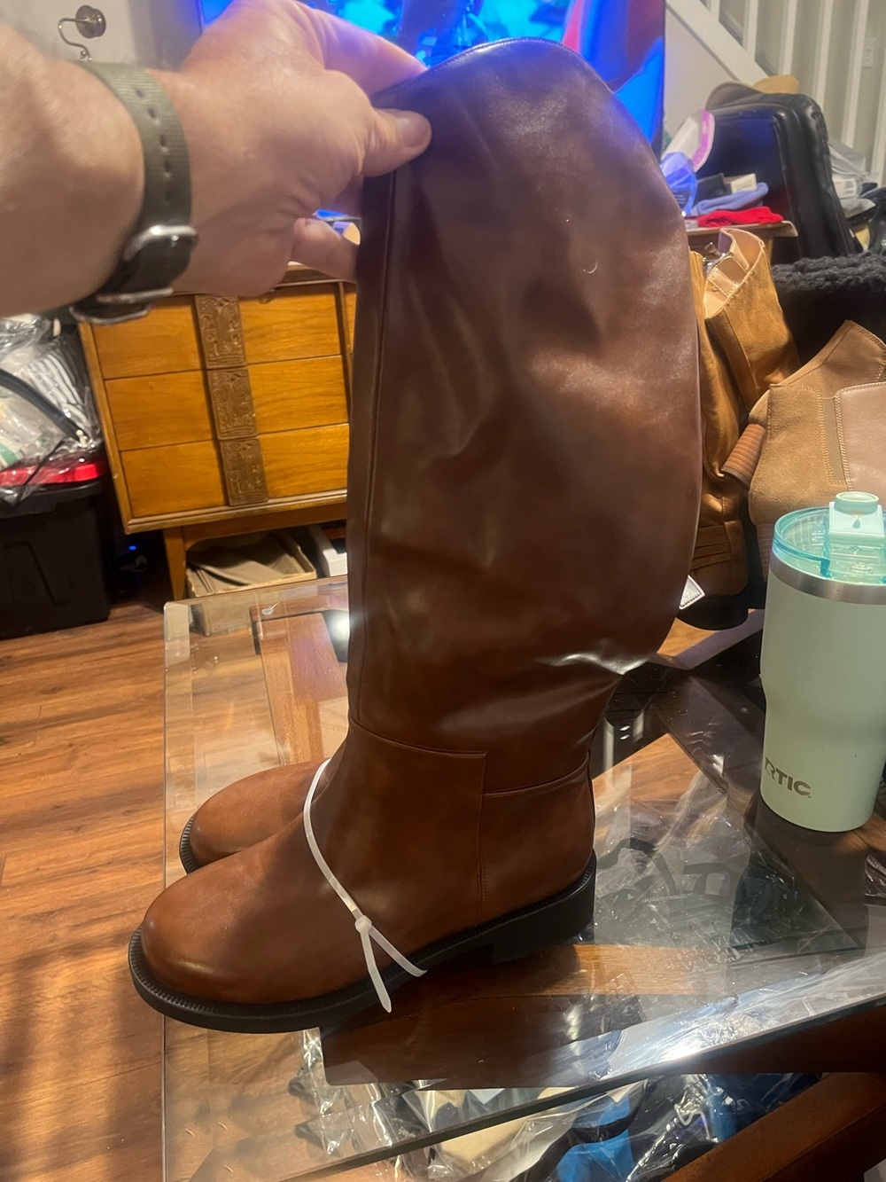 Torgeis  New York Women's Tall Brown Leather Riding Boots size 10